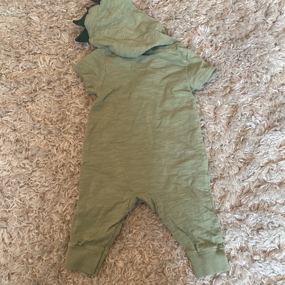 Dino Zip Short sleeve Hooded Romper - Picture 2 of 2